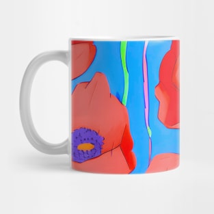 Field of Red Poppies Flower Pattern (MD23Mrl001) Mug